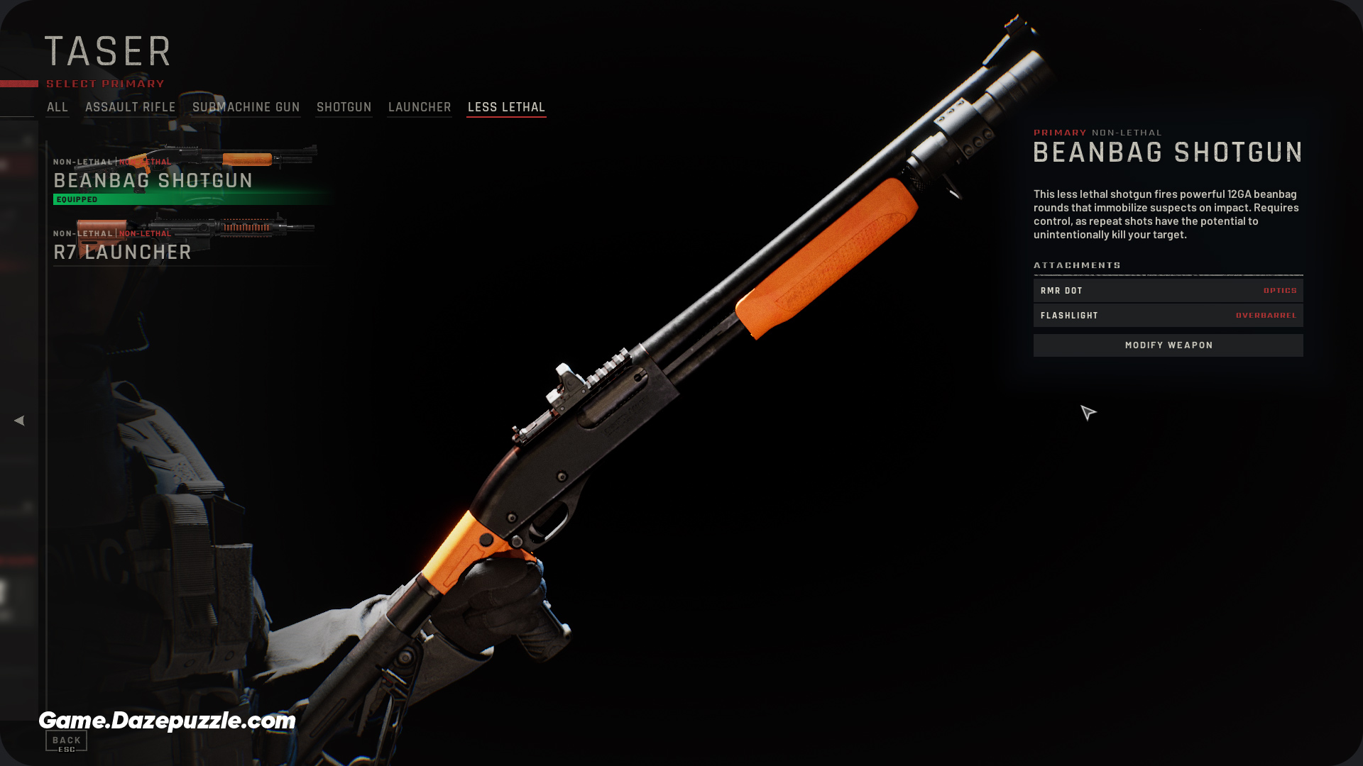 Beanbag Shotgun in ready or not