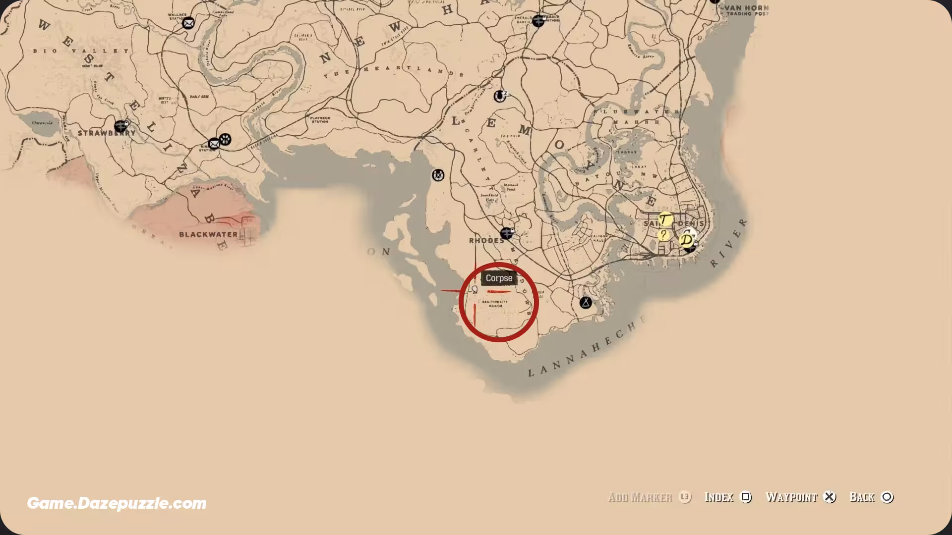 Braithwaite Manor Location in RDR2