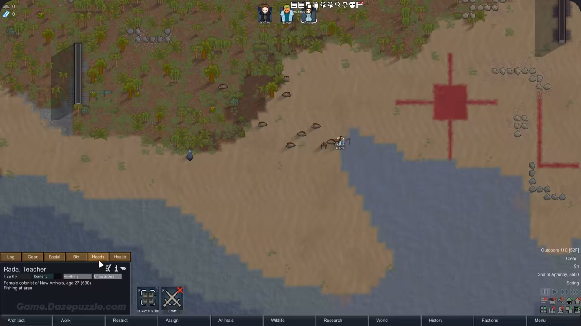 Fishing in RimWorld