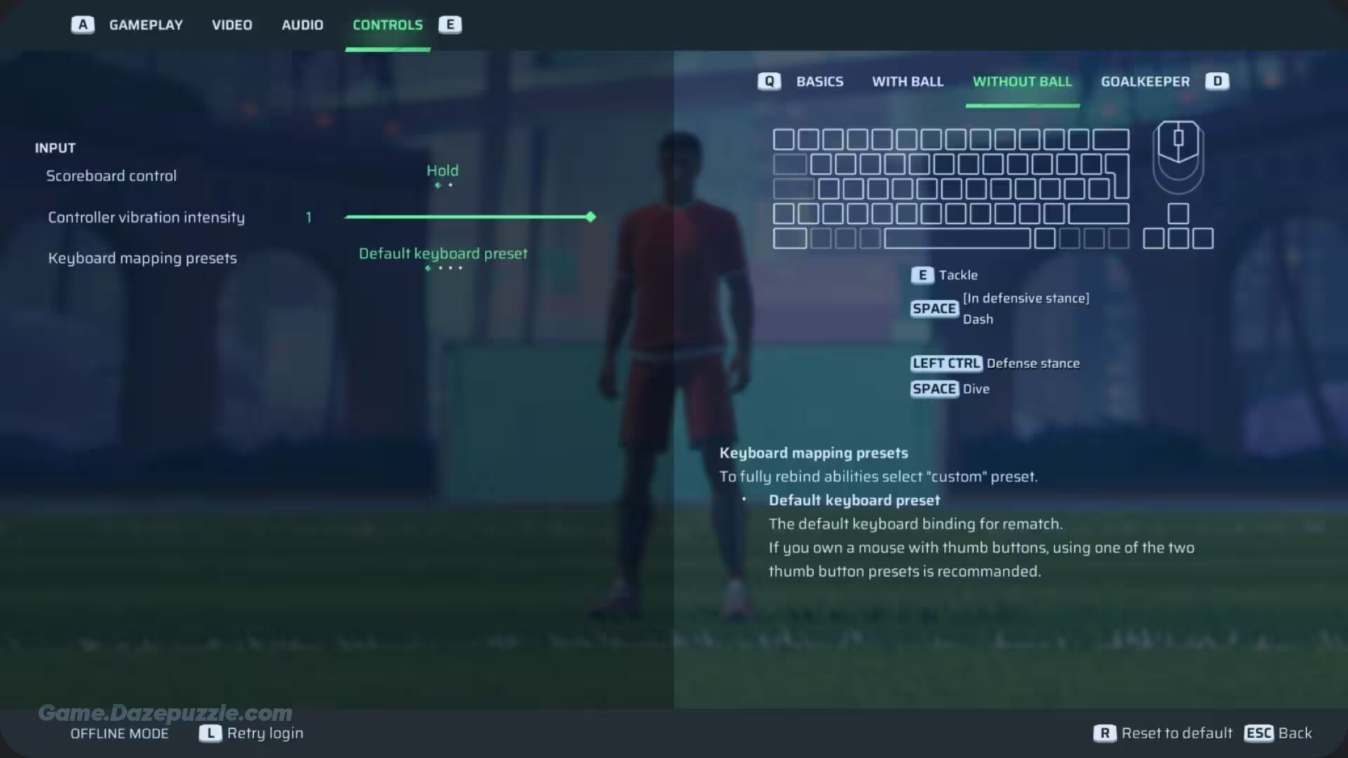 PC Controls Without the Ball