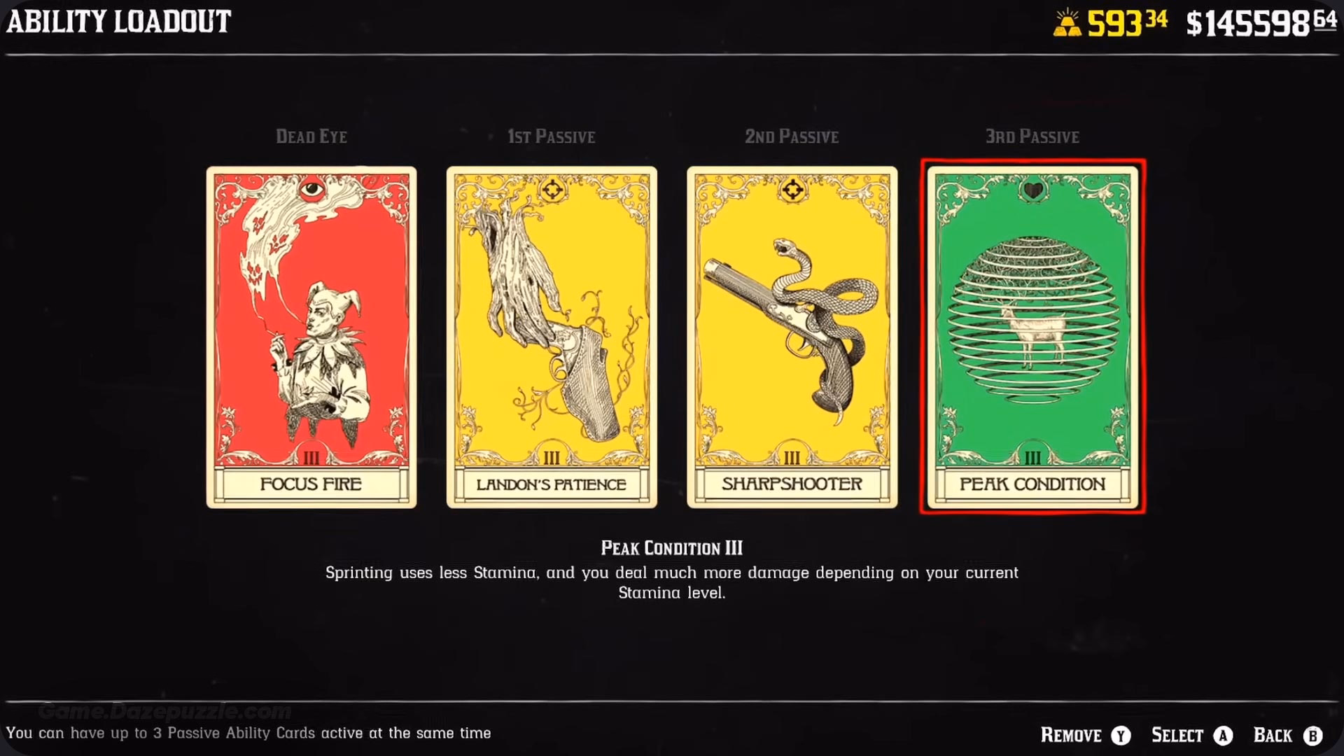 RDR2 ability card loadout screen Red Dead Redemption 2: The Ultimate Beginner's Guide