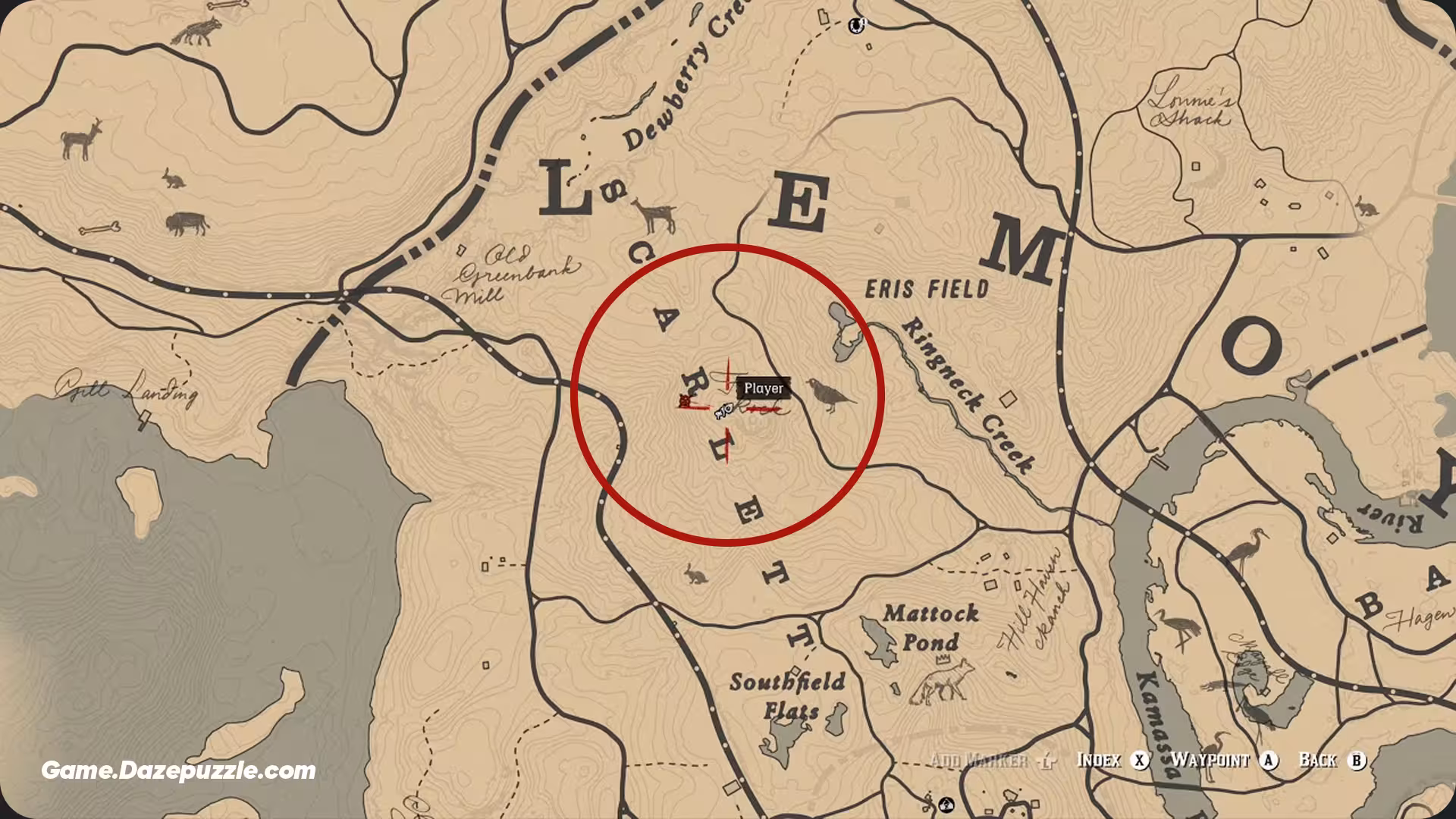 Scarlett Meadows Lemoyne Location RDR2
