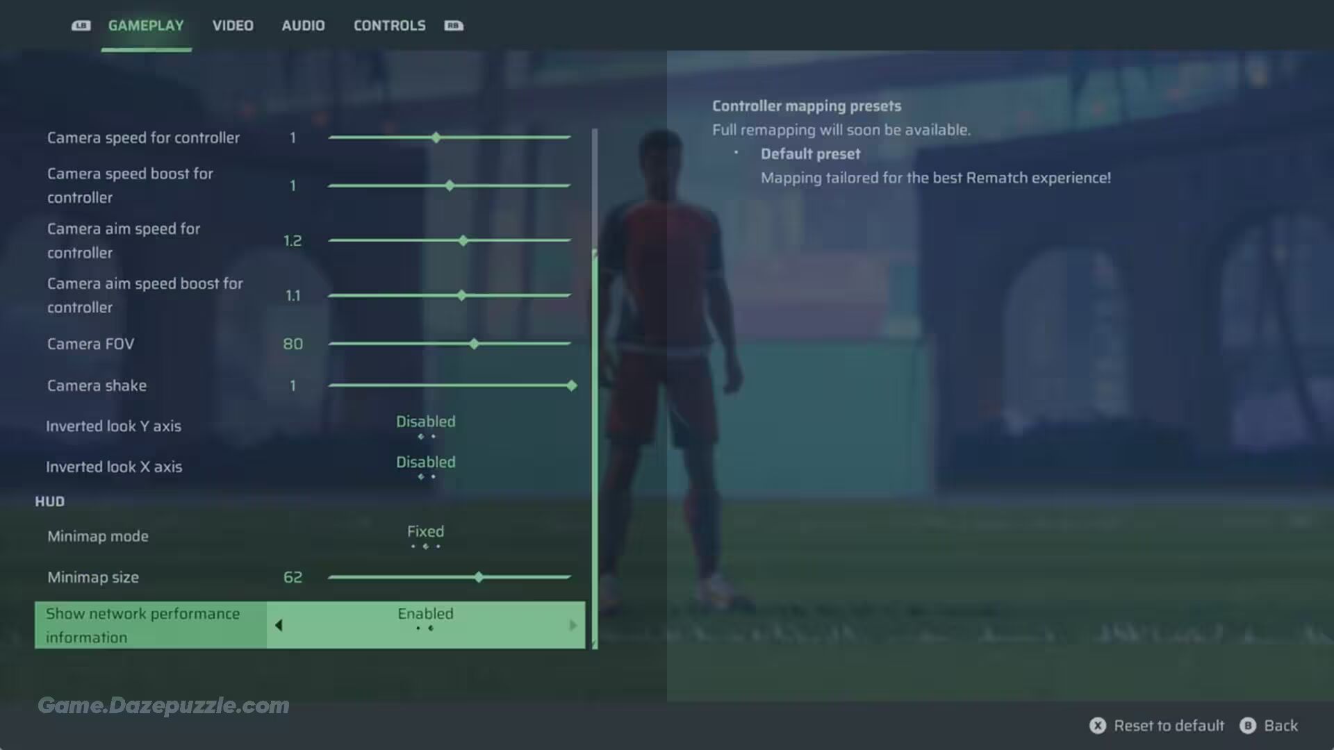 Show Network Performance Info Rematch